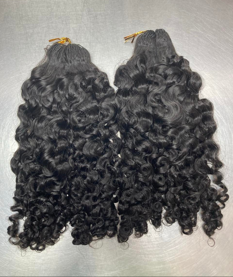 Burmese Curl Crochet Braids Miracle Knots - 100% Cheveux Humains - 100g/paquet -Noir #1
