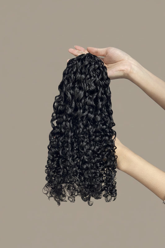 Pixie Curl Crochet Braids Miracle Knots - 100% Cheveux Humains - 100g/paquet -Noir #1
