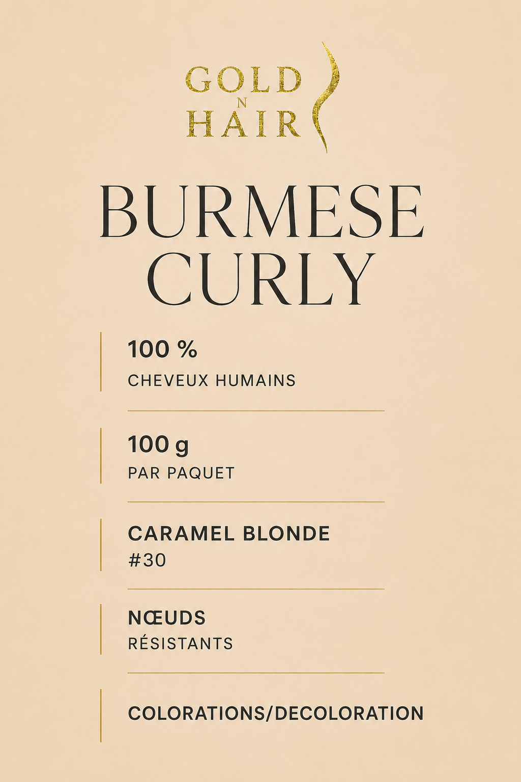 Burmese Curly Crochet Braids - 100% Premium Human Hair - #30 Caramel Blonde