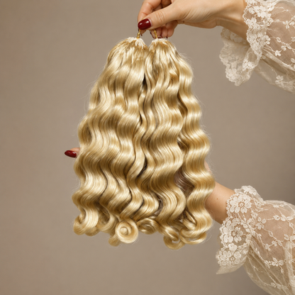 Ice Blond Loose Wave Crochet Braids - 100% Human Hair - #613