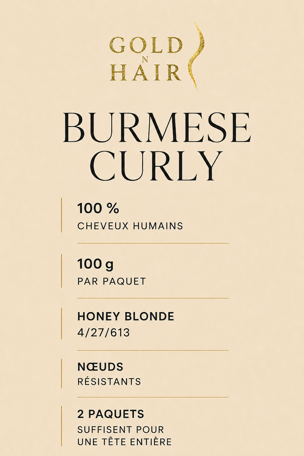 Crochet Braids Burmese Curly – 100%Premium Human Hair – 100g/pack – Honey Blonde Highlight #4/27/613
