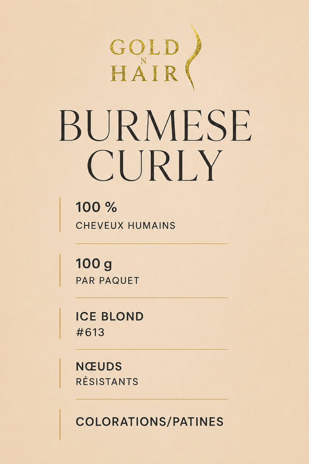 Ice Blond Burmese Curly Crochet Braids - 100% Premium Human Hair - Color #613 Blond Platine