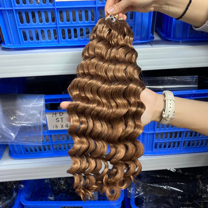 Loose Wave Crochet Braids Miracle Knots - 100% Premium Human Hair - 100g/paquet- Caramel #30