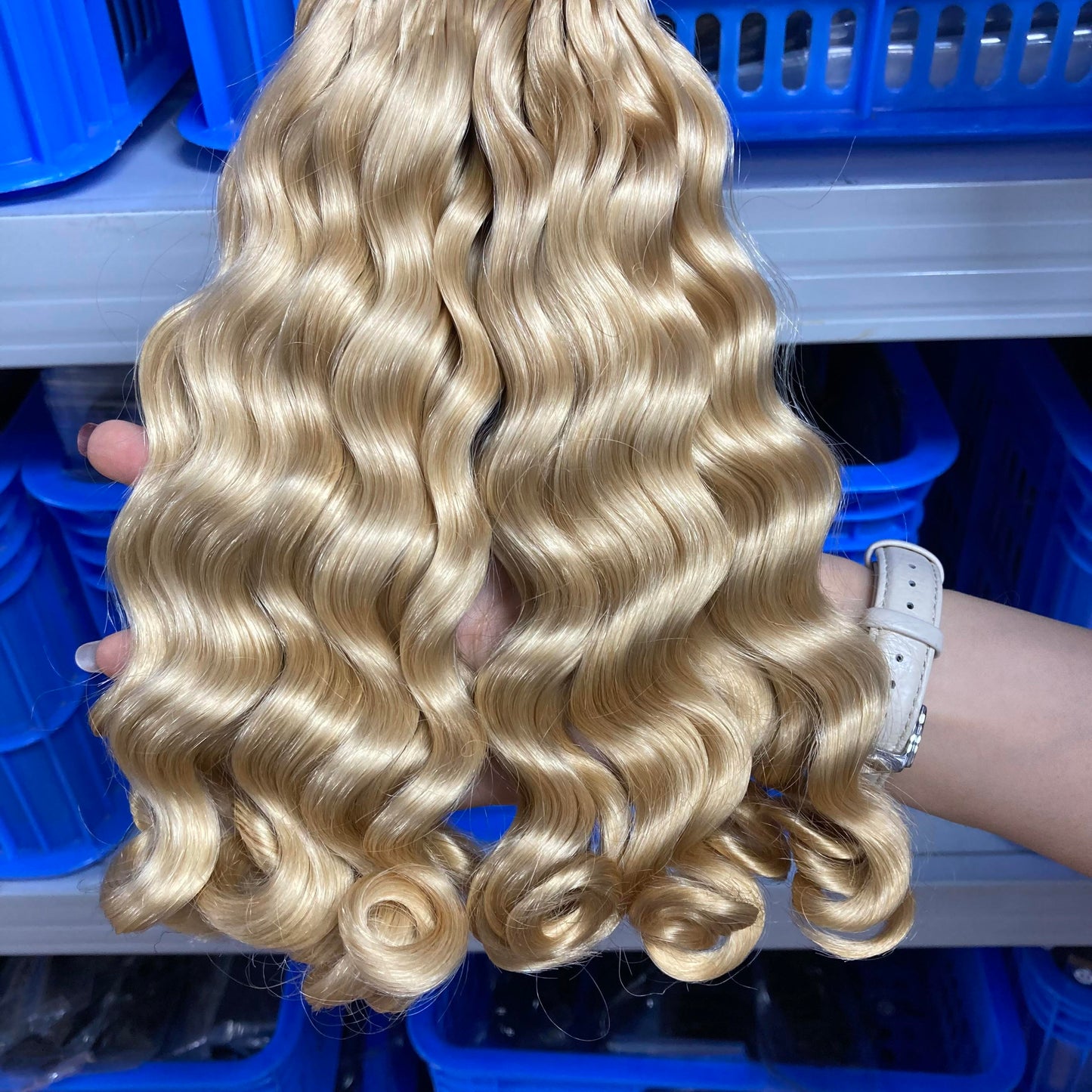 Ice Blond Loose Wave Crochet Braids - 100% Human Hair - #613