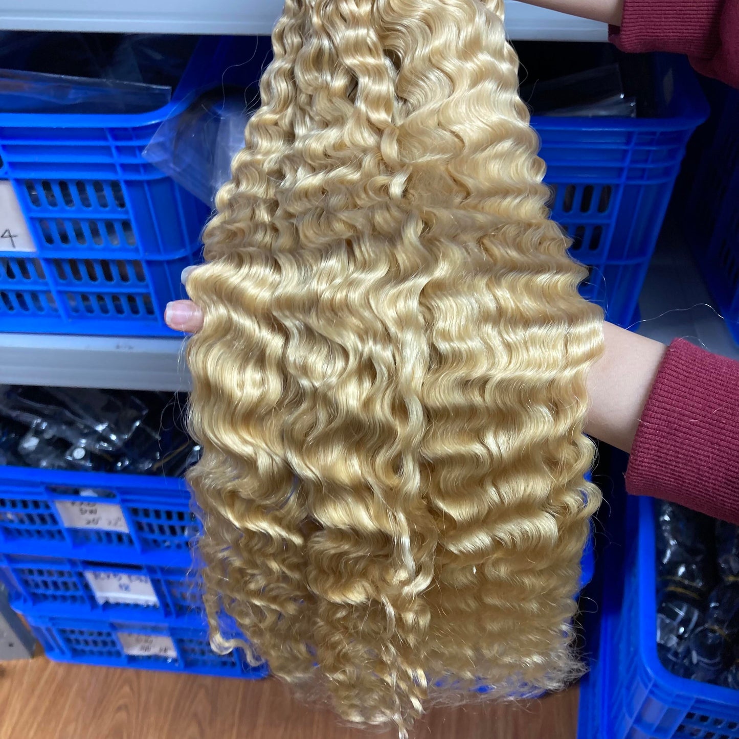 Ice Blond Burmese Curly Crochet Braids - 100% Premium Human Hair - Color #613 Blond Platine