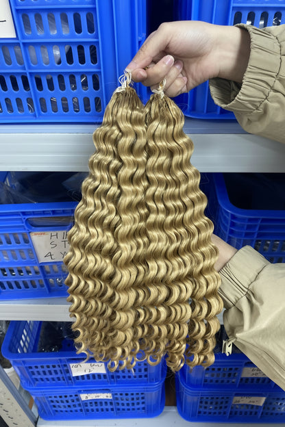 Deep Wave- #27 Blond doré - Crochet Braids Miracle Knots - 100% Cheveux Humains - 100g/paquet