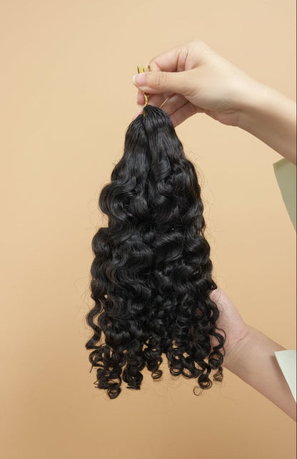 Burmese Curl Crochet Braids Miracle Knots - 100% Cheveux Humains - 100g/paquet -Noir #1