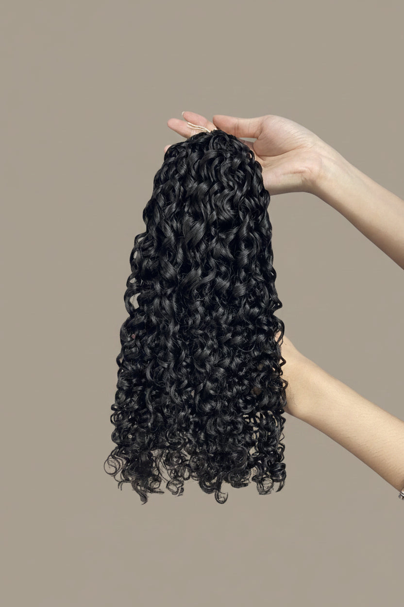 Pixie Curl Crochet Braids Miracle Knots - 100% Cheveux Humains - 100g/paquet -Noir #1