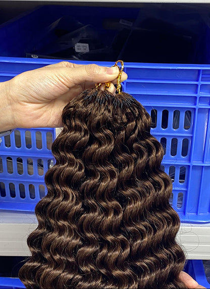 Deep Wave- #2 Brun foncé - Crochet Braids Miracle Knots - 100% Cheveux Humains - 100g/paquet