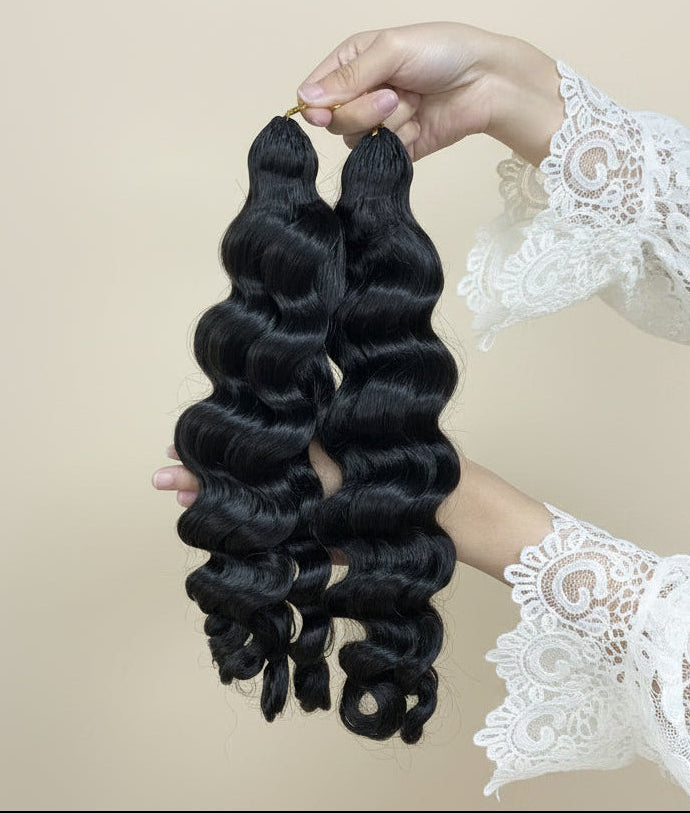 Loose Wave Crochet Braids 100% Cheveux Humains Noir #1