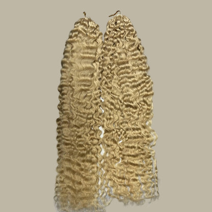 Ice Blond Burmese Curly Crochet Braids - 100% Premium Human Hair - Color #613 Blond Platine