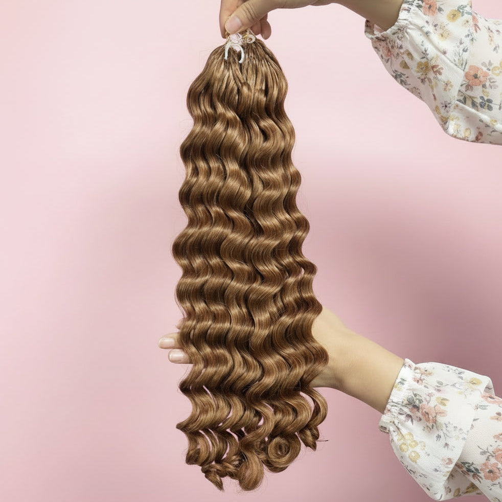 Loose Wave Crochet Braids Miracle Knots - 100% Premium Human Hair - 100g/paquet- Caramel #30