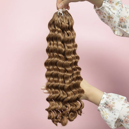 Loose Wave Crochet Braids Miracle Knots - 100% Premium Human Hair - 100g/paquet- Caramel #30
