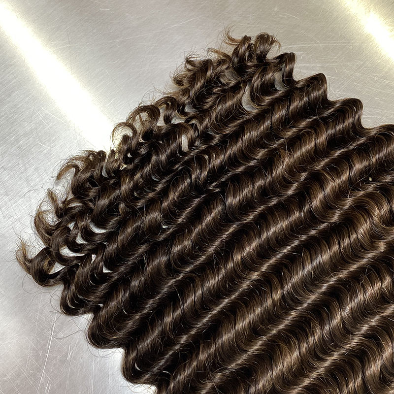 Deep Wave- #2 Brun foncé - Crochet Braids Miracle Knots - 100% Cheveux Humains - 100g/paquet