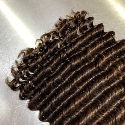 Deep Wave- #2 Brun foncé - Crochet Braids Miracle Knots - 100% Cheveux Humains - 100g/paquet