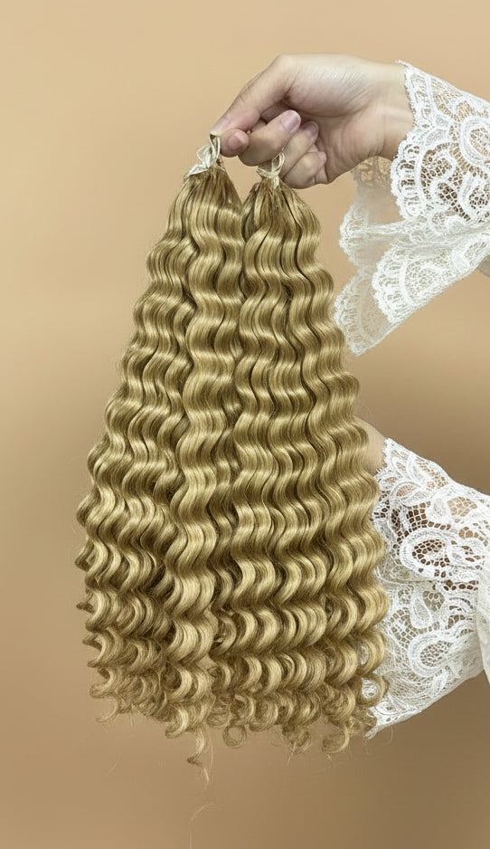 Deep Wave- #27 Blond doré - Crochet Braids Miracle Knots - 100% Cheveux Humains - 100g/paquet