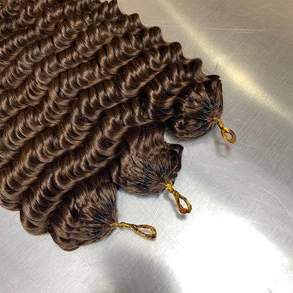 Deep Wave- #2 Brun foncé - Crochet Braids Miracle Knots - 100% Cheveux Humains - 100g/paquet