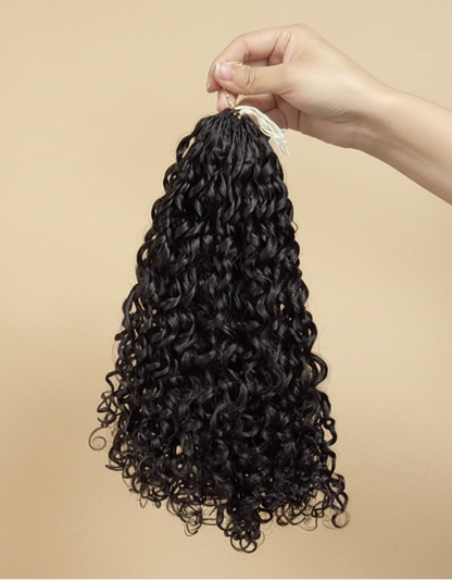 Pixie Curl Crochet Braids Miracle Knots - 100% Cheveux Humains - 100g/paquet -Noir #1