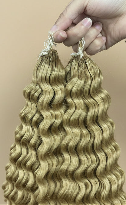 Deep Wave- #27 Blond doré - Crochet Braids Miracle Knots - 100% Cheveux Humains - 100g/paquet
