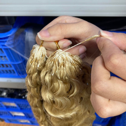 Ice Blond Burmese Curly Crochet Braids - 100% Premium Human Hair - Color #613 Blond Platine