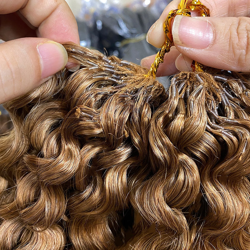 Burmese Curly Crochet Braids - 100% Premium Human Hair - #30 Caramel Blonde
