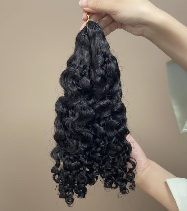 Burmese Curl Crochet Braids Miracle Knots - 100% Cheveux Humains - 100g/paquet -Noir #1