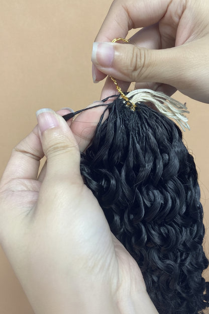 Pixie Curl Crochet Braids Miracle Knots - 100% Cheveux Humains - 100g/paquet -Noir #1
