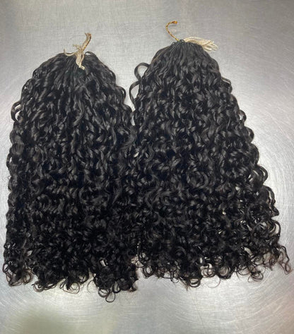 Pixie Curl Crochet Braids Miracle Knots - 100% Cheveux Humains - 100g/paquet -Noir #1