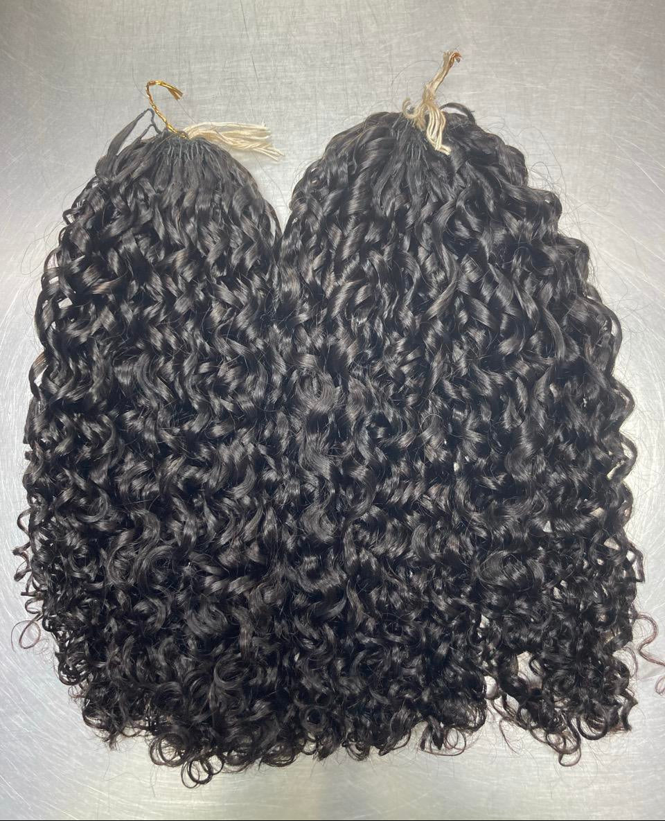 Pixie Curl Crochet Braids Miracle Knots - 100% Cheveux Humains - 100g/paquet -Noir #1