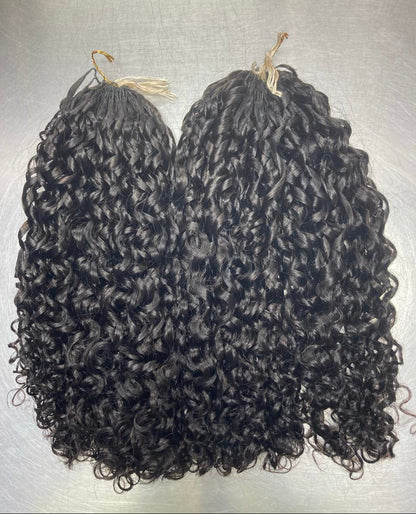 Pixie Curl Crochet Braids Miracle Knots - 100% Cheveux Humains - 100g/paquet -Noir #1