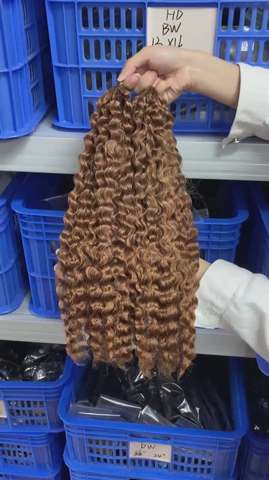 Burmese Curly Crochet Braids Miracle Knots - 100% Premium Human Hair - 100g/paquet- Caramel #30
